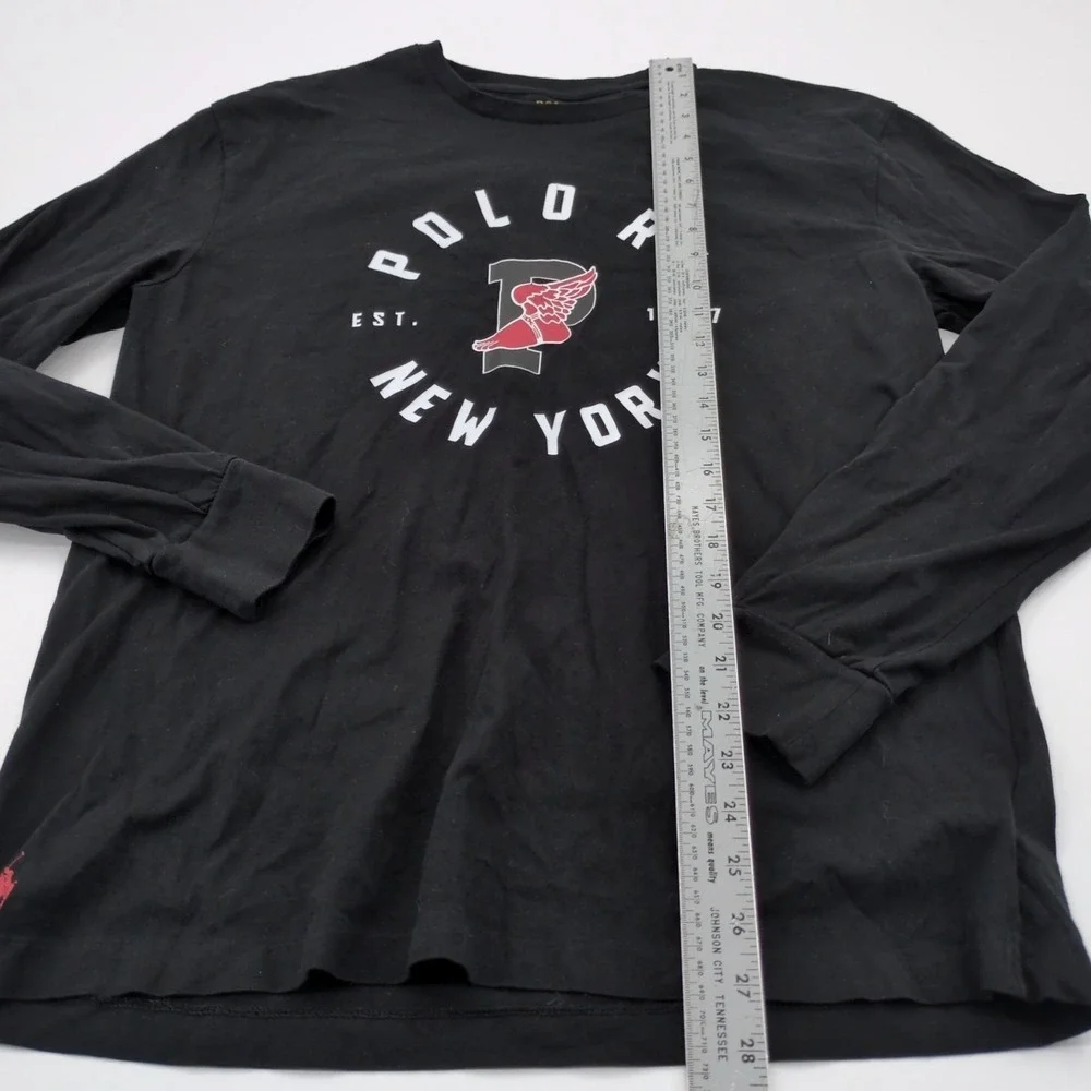 Polo‎ Ralph Lauren P-Wing Stadium Long Sleeve Shirt Men's M Black 1967 Graphic